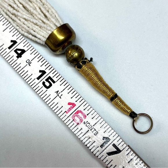 VTG Multi Layer Seed Bead Native Tribal Collar Necklace 17" - Picture 10 of 11